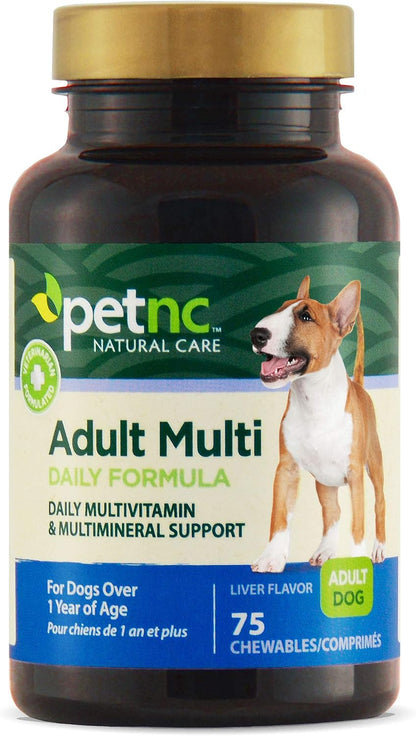 PetNC Adult Multi Chewables for Dogs (75 Tablets) - Daily Multivitamin with Liver Flavour