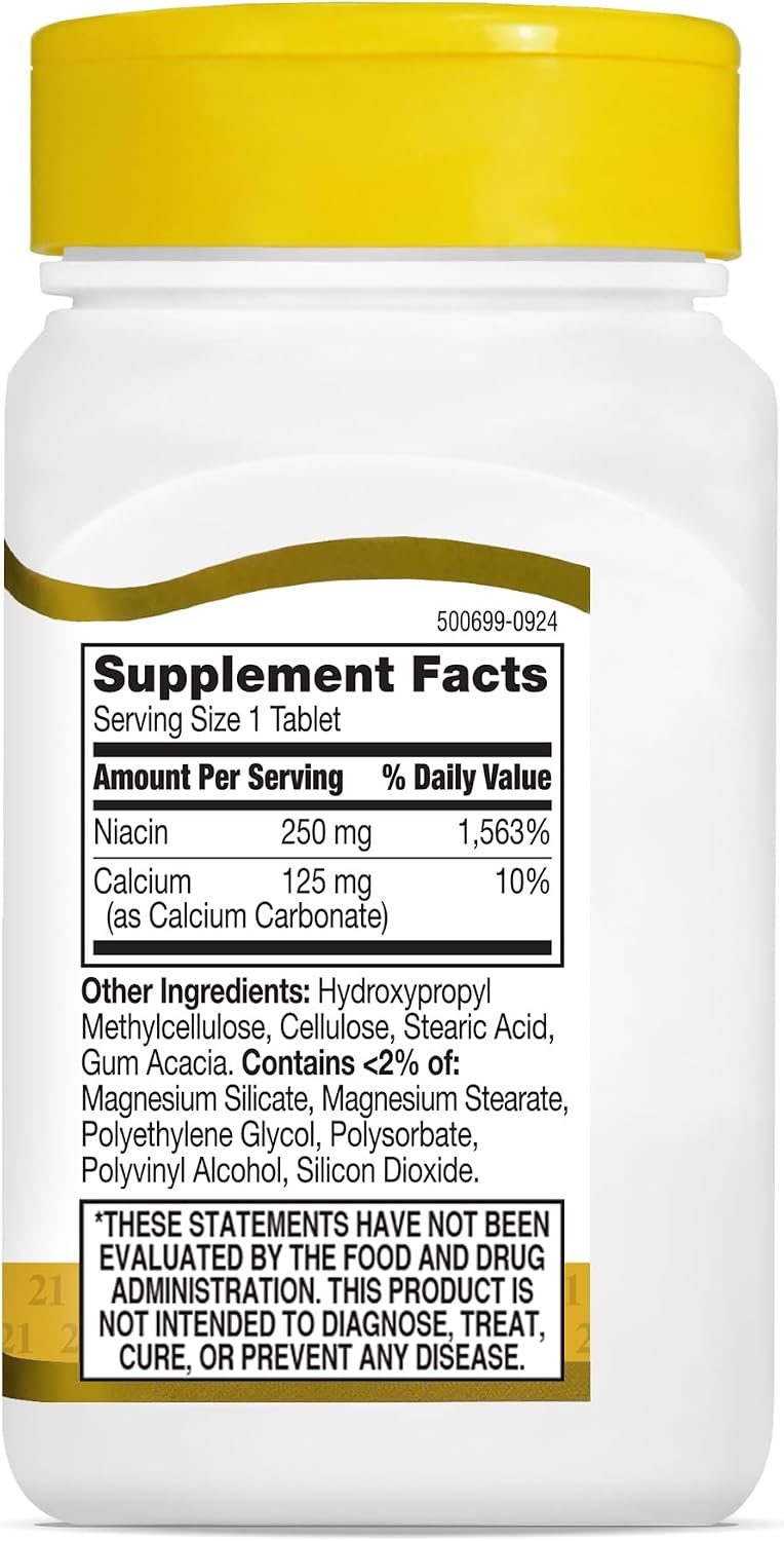21st Century Niacin 250 mg Tablets, 110 Tablets (Pack of 2) - görsel 5
