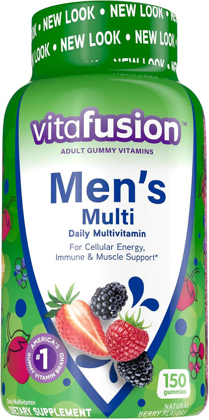 Vitafusion Gummy Vitamins for Men, Berry Flavoured Daily Multivitamins, 150 Count