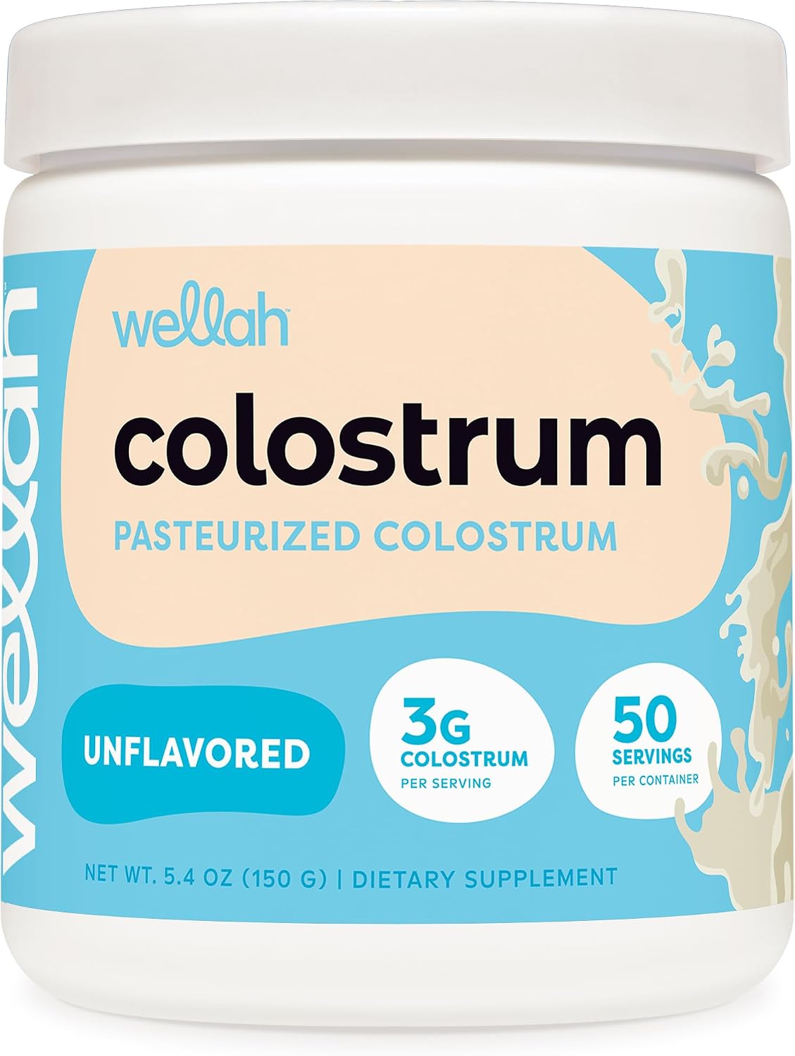 Wellah Colostrum Cinnamon Roll Flavoured (50 Servings) - Sweetened with Stevia, 3g Colostrum Per Serving, Food Supplement - görsel 8