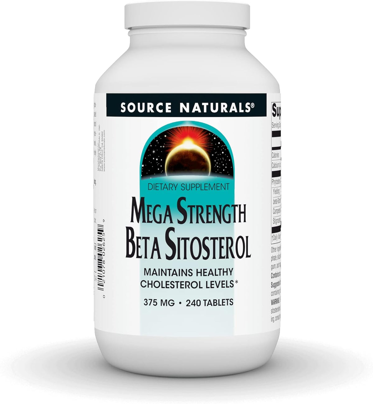 Source Naturals Mega Strength Beta Sitosterol, Plant Sourced, 375mg - 240 Tablets - görsel 1
