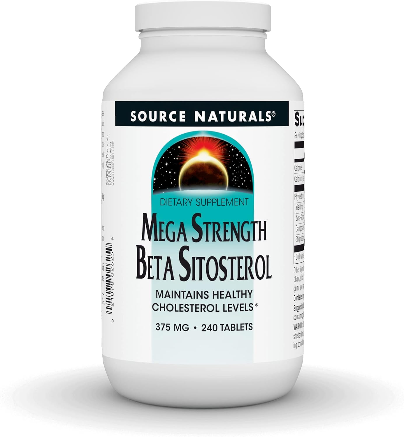 Source Naturals Mega Strength Beta Sitosterol, Plant Sourced, 375mg - 240 Tablets - görsel 1
