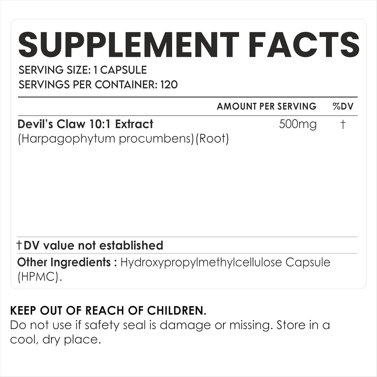 AMALTH Devil's Claw Extract Capsules 500 mg - Harpagophytum Procumbens Root Extract - Plant-Based Herbal Supplement - 120 Vegetable Capsules - Non-GMO, Gluten-Free - görsel 2
