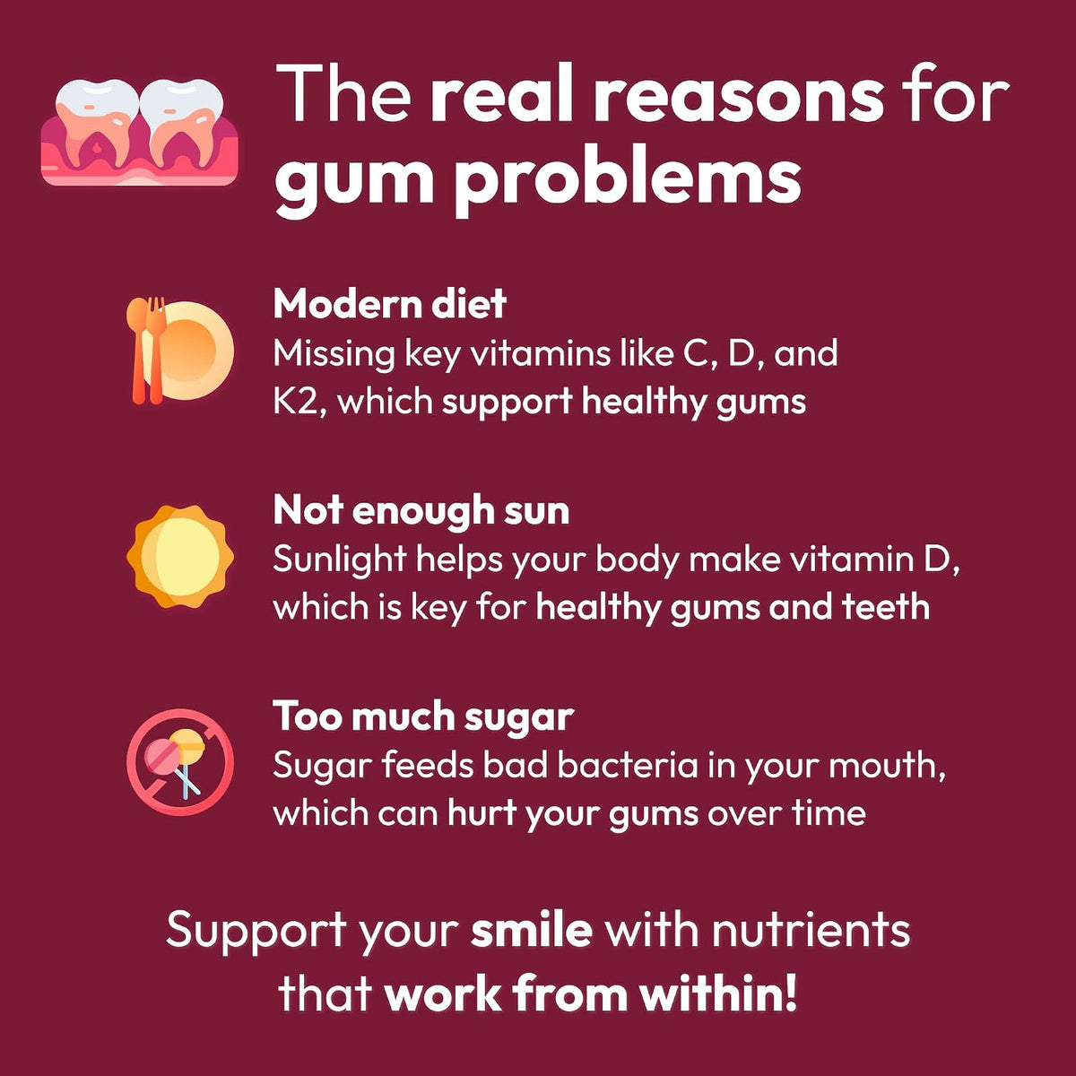 Strong Jaw Gum Restore – Gum Support for Receding Gums, Magnesium for Teeth, 180 Capsules - görsel 7