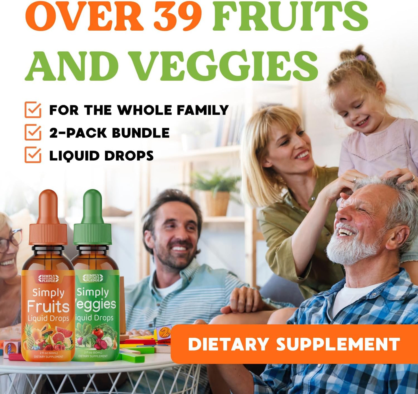 Simply Nature's Pledge Fruit and Vegetable Supplement - Liquid Drops - Whole Food Superfoods - görsel 2