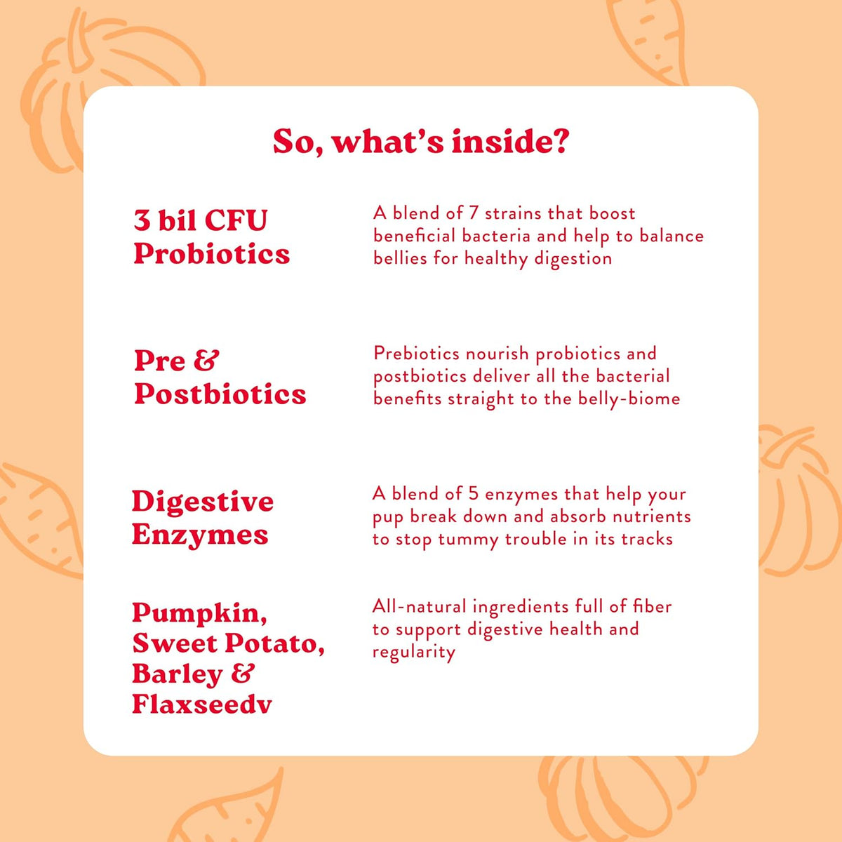 Bocce's Bakery Probiotic Supplement for Dogs, Daily Chews, Made in The USA with 7 Strains of Probiotics, Supports Digestion, Pumpkin & Sweet Potato, 60 ct - görsel 5