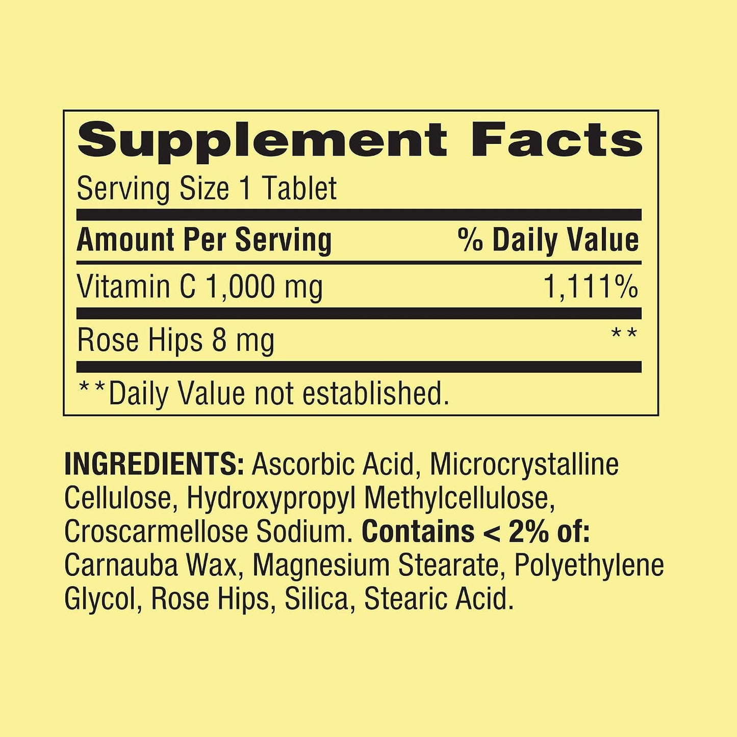 Vitamin C 1000mg Tablets with Rose Hips – 500 Count - görsel 6