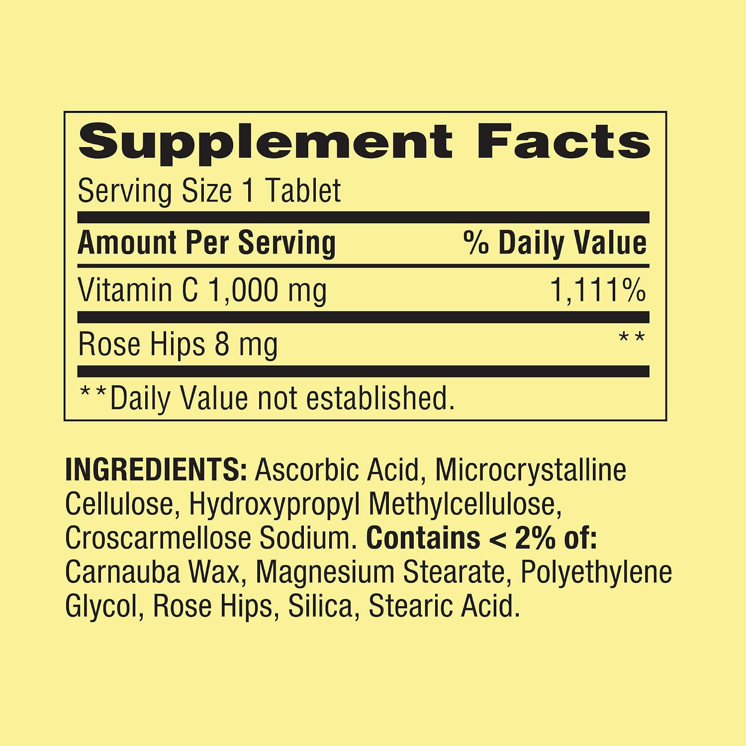 Vitamin C 1000mg Tablets with Rose Hips – 500 Count - görsel 6