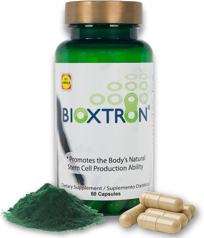 Bioxtron Natural Stem Cell Supplement Capsules – Cellular & Antioxidant Support Formula with Blue Green Algae and Spirulina – 60 Capsules