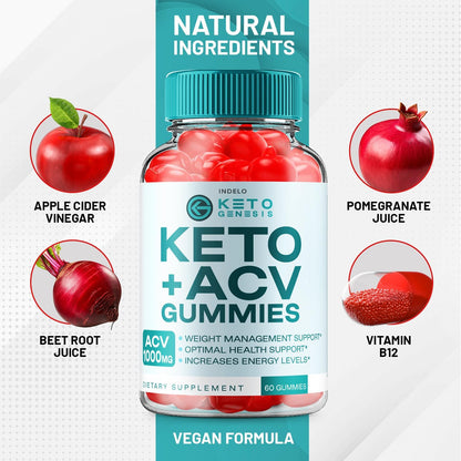 Keto Genesis ACV Gummies – Advanced Formula 1000mg (2 Pack, 120 Gummies)