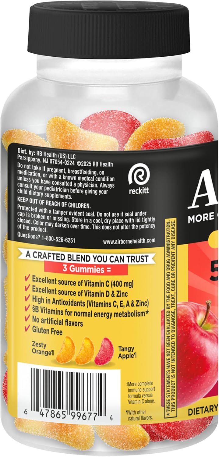 Airborne Immune Essentials Gummies, Orchard Fruit, 132ct - görsel 9