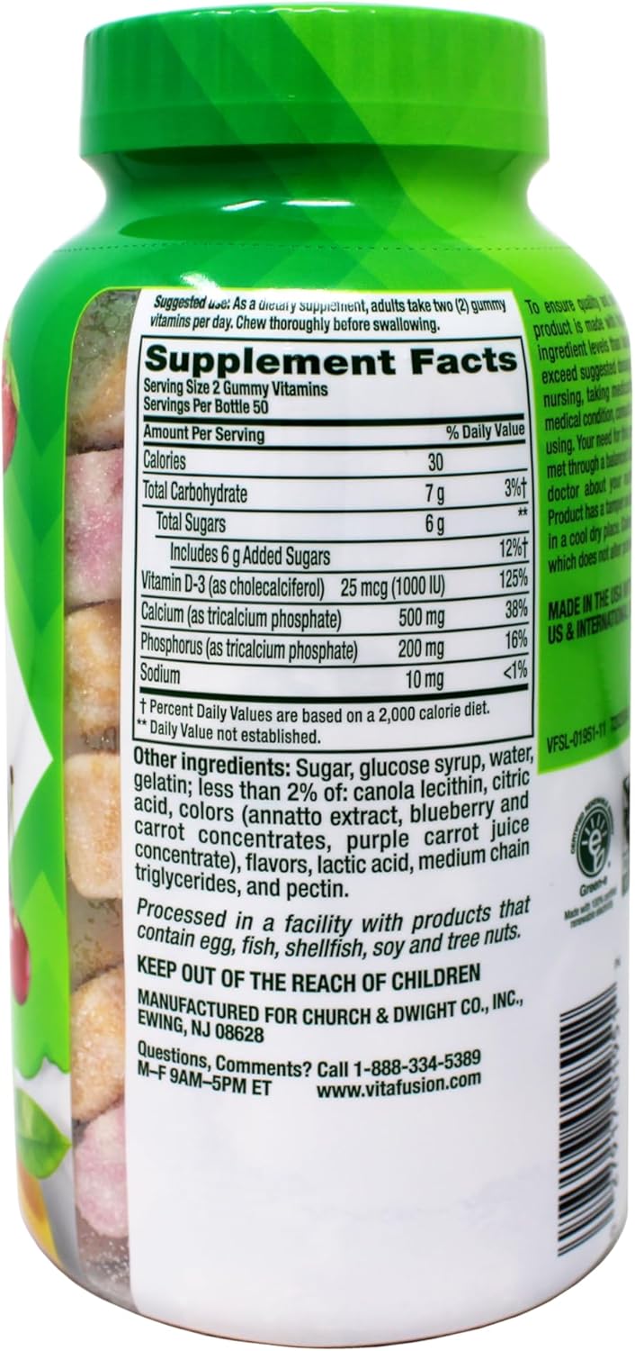 Vitafusion Calcium with Vitamin D3 Gummies, 100 Count (Pack of 2) - görsel 5