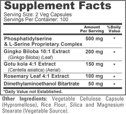 NusaPure Phosphatidylserine Memory Ultimate Complex 1000mg – 200 Vegan Capsules