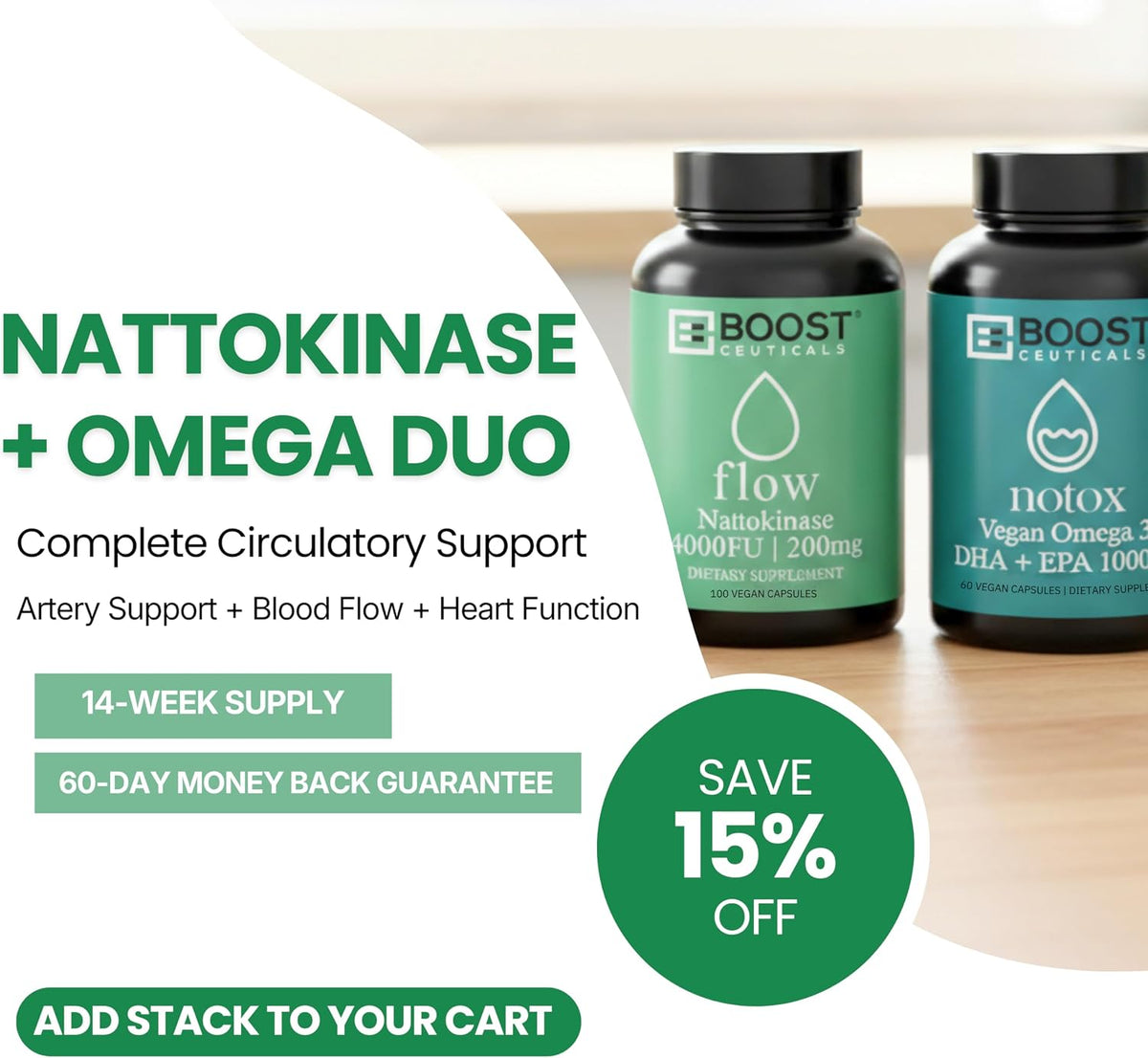 BoostCeuticals Nattokinase 4000 FU - 100 Vegan Capsules - görsel 8