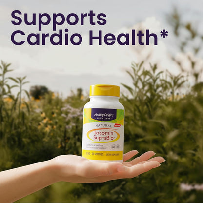 Healthy Origins Tocomin SupraBio (Tocotrienols), 50 mg - Vitamin E Supplement for Heart and Skin Health, 60 Softgels