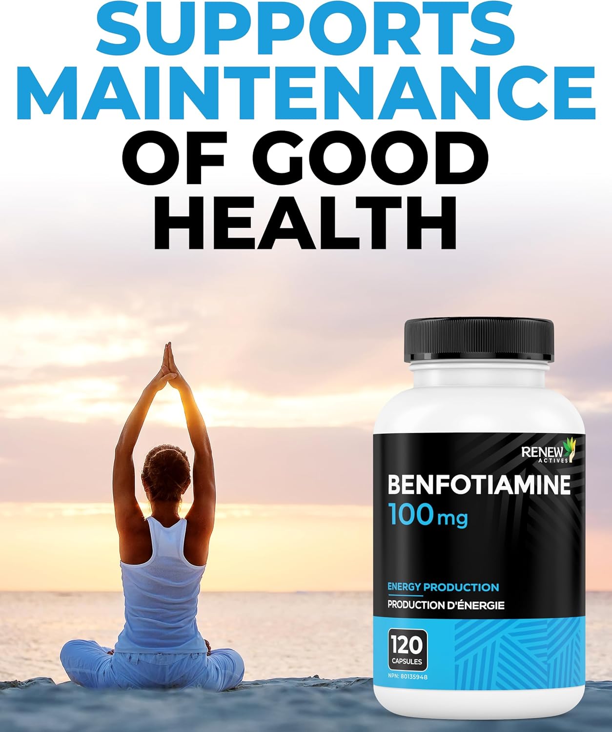 Renew Actives Benfotiamine 100mg – Vitamin B1 Supplement for Energy & Nerve Health - görsel 5