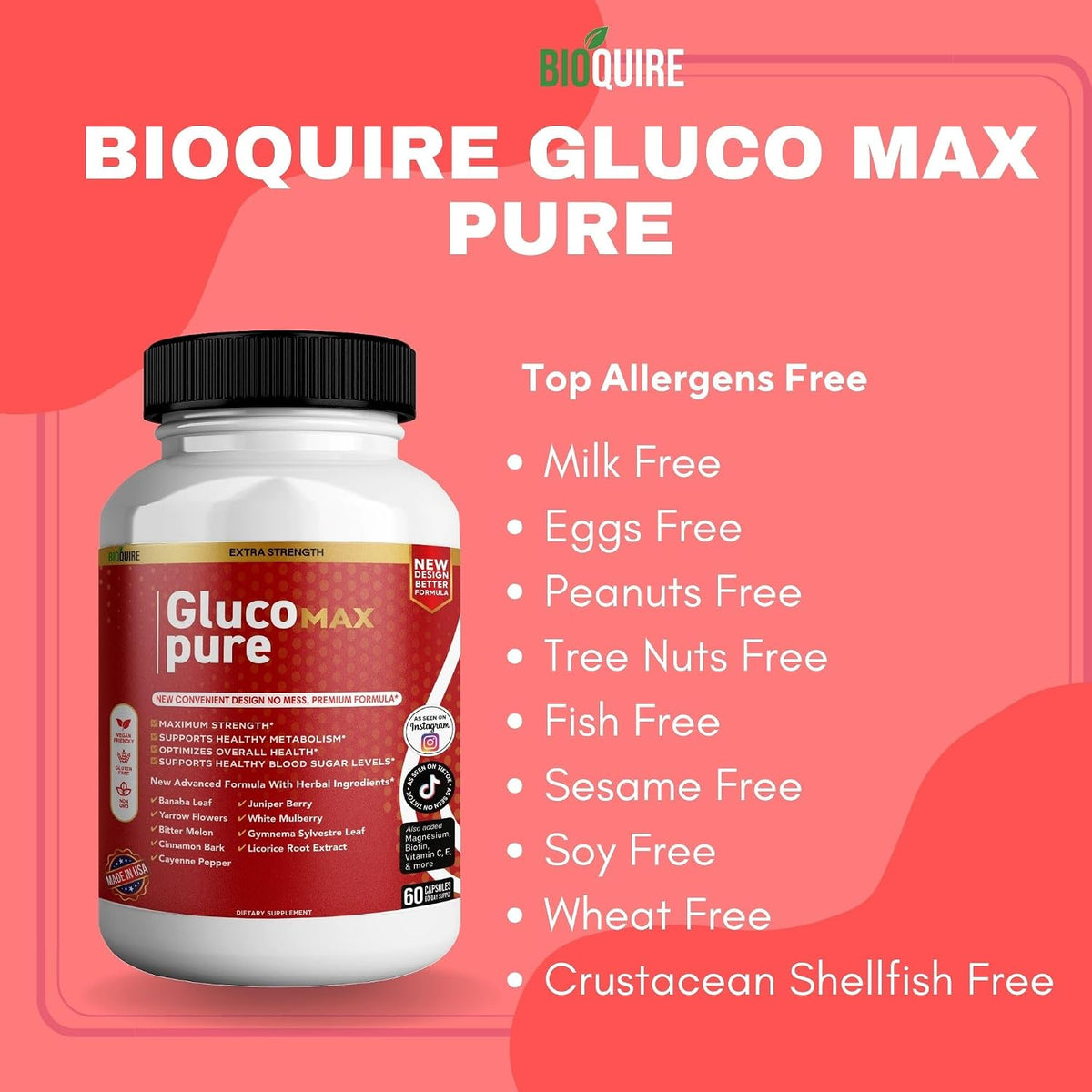 Gluco Max Pure Ultra – Maximum Strength Blood Glucose Support Supplement (60 Capsules) - görsel 6
