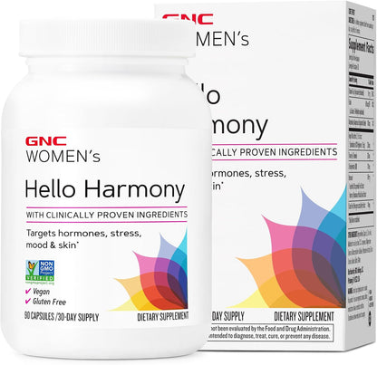 GNC Women's Hello Harmony – Hormonal Support Supplement for Mood, Skin and Stress Management (90 Capsules)