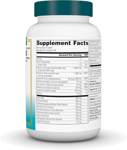 Source Naturals Wellness Formula Bio-Aligned Vitamins & Herbal Defence - Immune Support Supplement - 90 Tablets