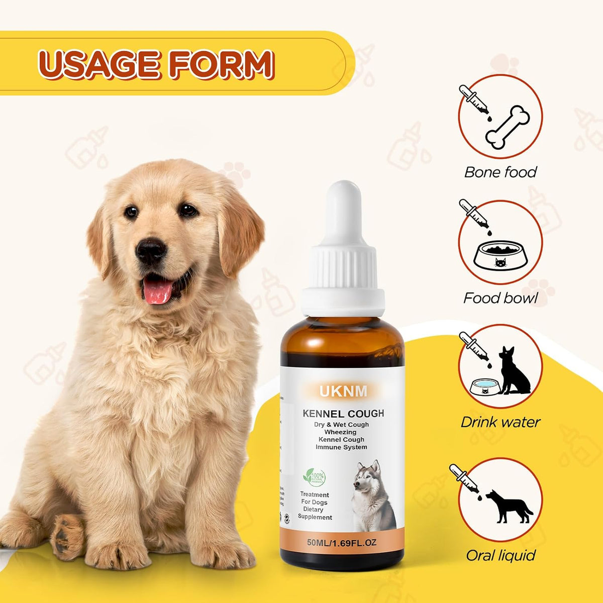 Kennel Cough Relief - UKNM Herbal Drops for Dogs (50ml) - görsel 3