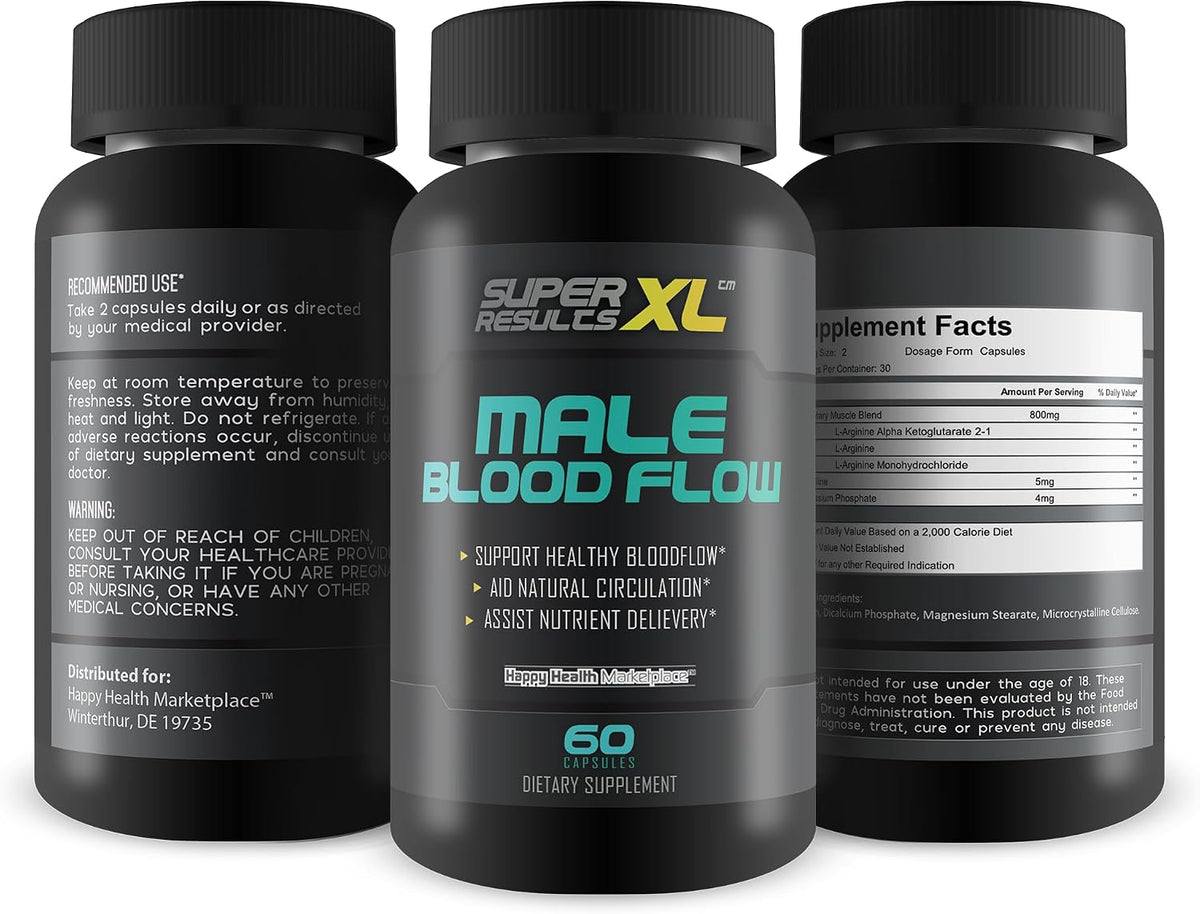 Male Blood Flow Support Supplement Super Results XL – Circulation Support for Men - görsel 4