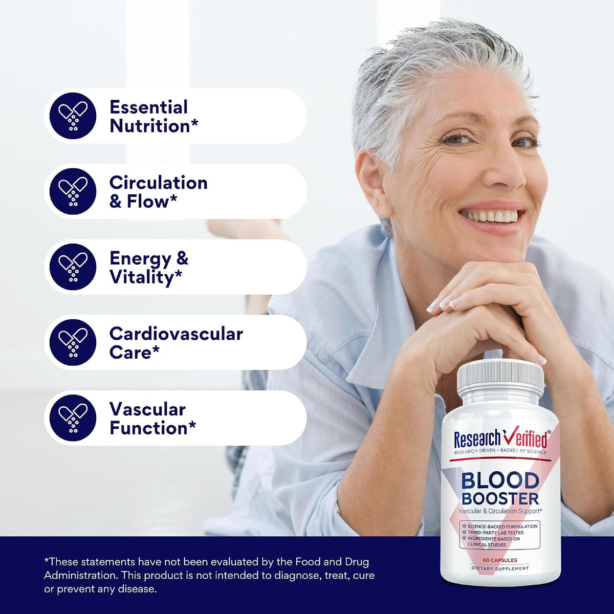 Research Verified Blood Booster - Blood Support Supplement with Hawthorn, Magnesium, Celery Seed, BioPerine - 360 Capsules - görsel 4