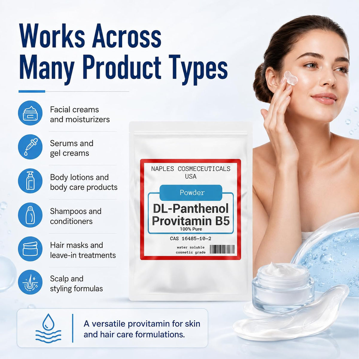 100% Pure DL-Panthenol Powder – Provitamin B5 for Cosmetics (113 g) - görsel 4