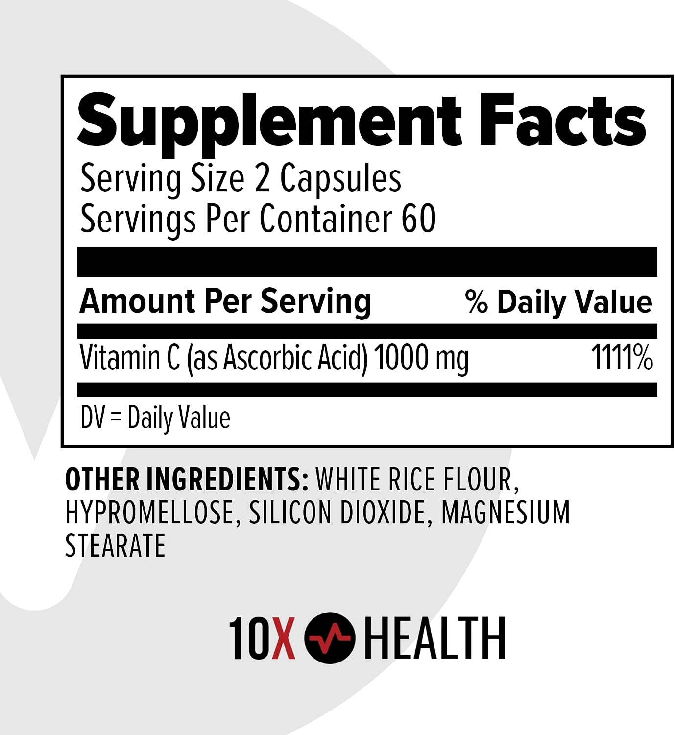 10X Health Vitamin C 1000mg – 120 Capsules | High Potency Ascorbic Acid for Immunity & Antioxidant Support - görsel 7