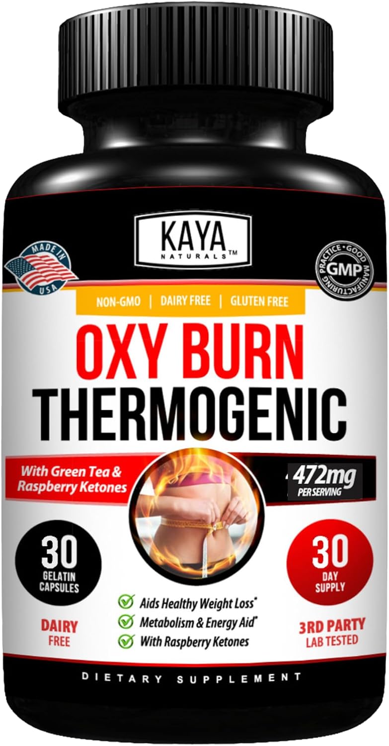 Kaya Naturals Oxy Burn – Thermogenic Herbal Formula for Active Living – Non-GMO & Gluten-free – 30 Capsules - görsel 1
