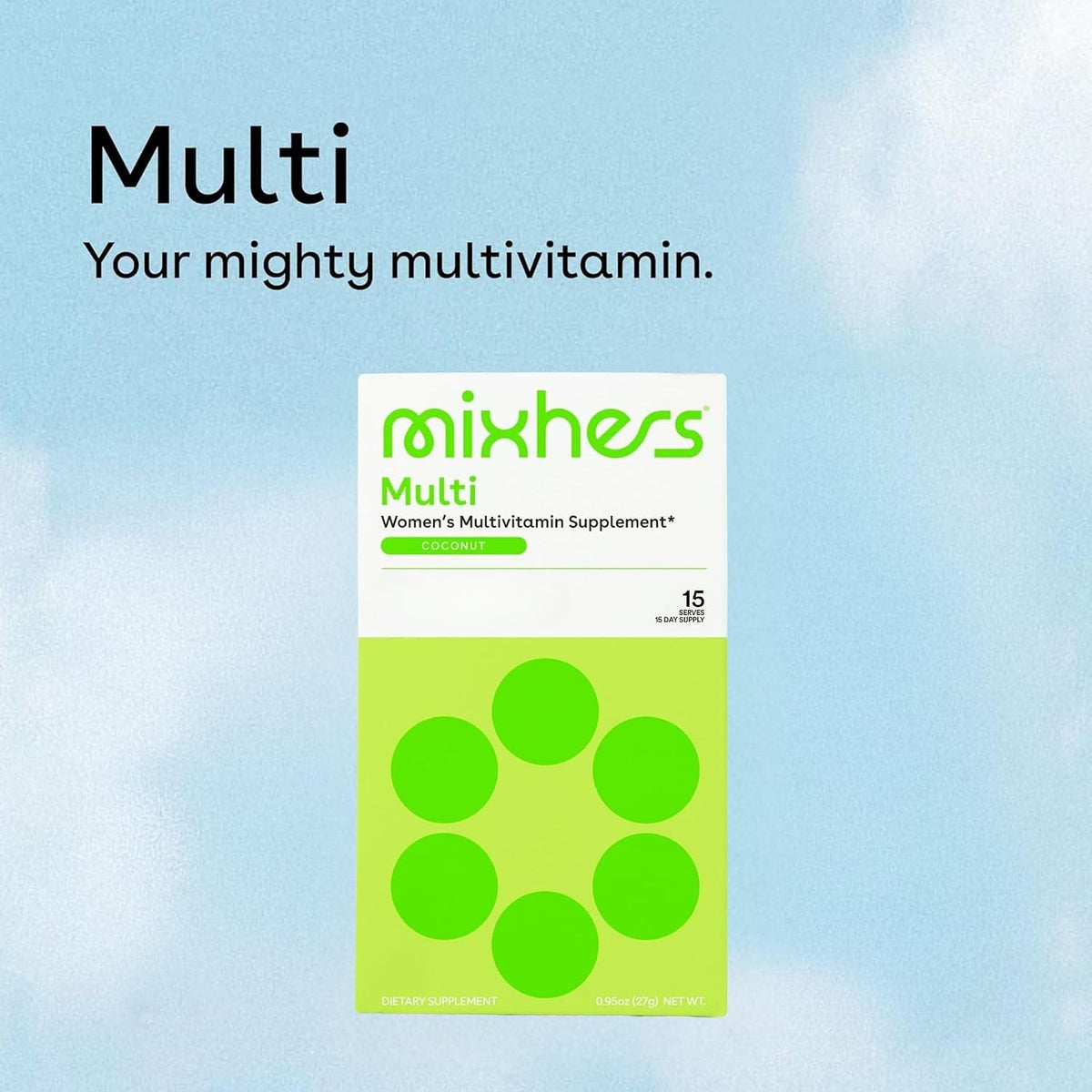 MIXHERS Multi - Women's Multivitamin Drink Mix - Coconut - 15 Packets - görsel 3