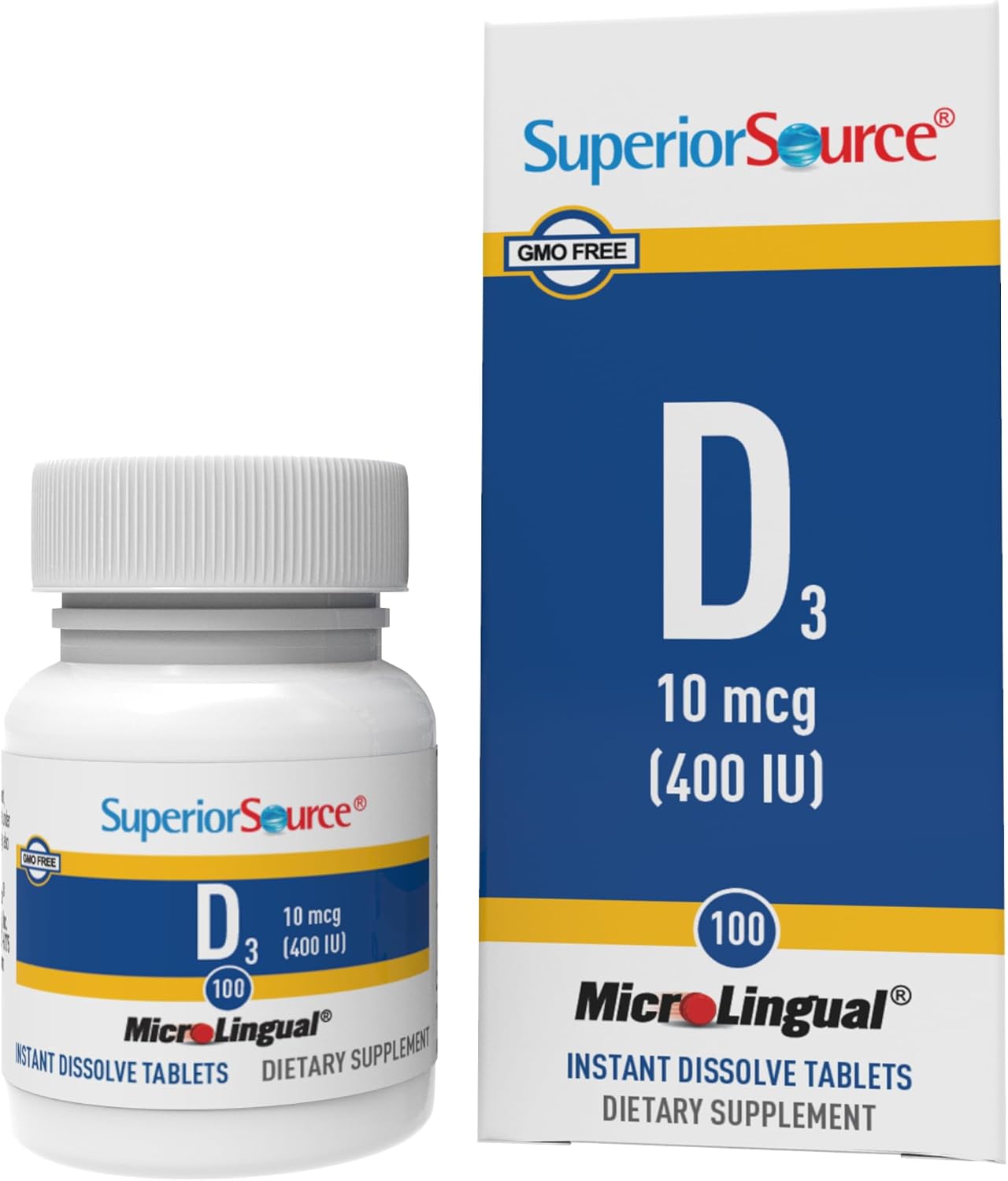 Superior Source Vitamin D3 400 IU – Sublingual Tablets, 100 Tablets - görsel 1