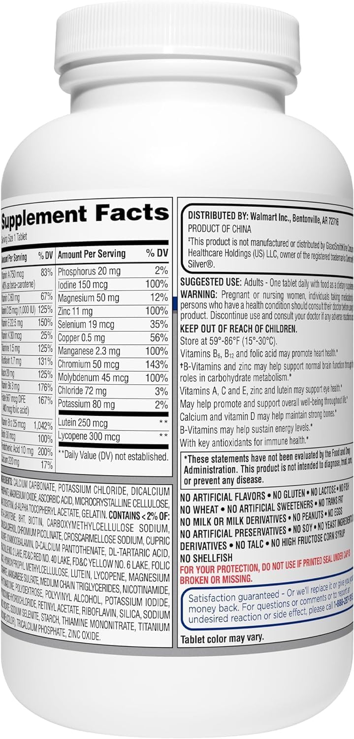 Equate Mature Adult 50+ One Daily Complete Multivitamin (400 Tablets) - görsel 4