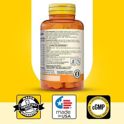 MASON NATURAL Mini Multivitamin with Iron & 12 Key Nutrients – 365-Day Supply