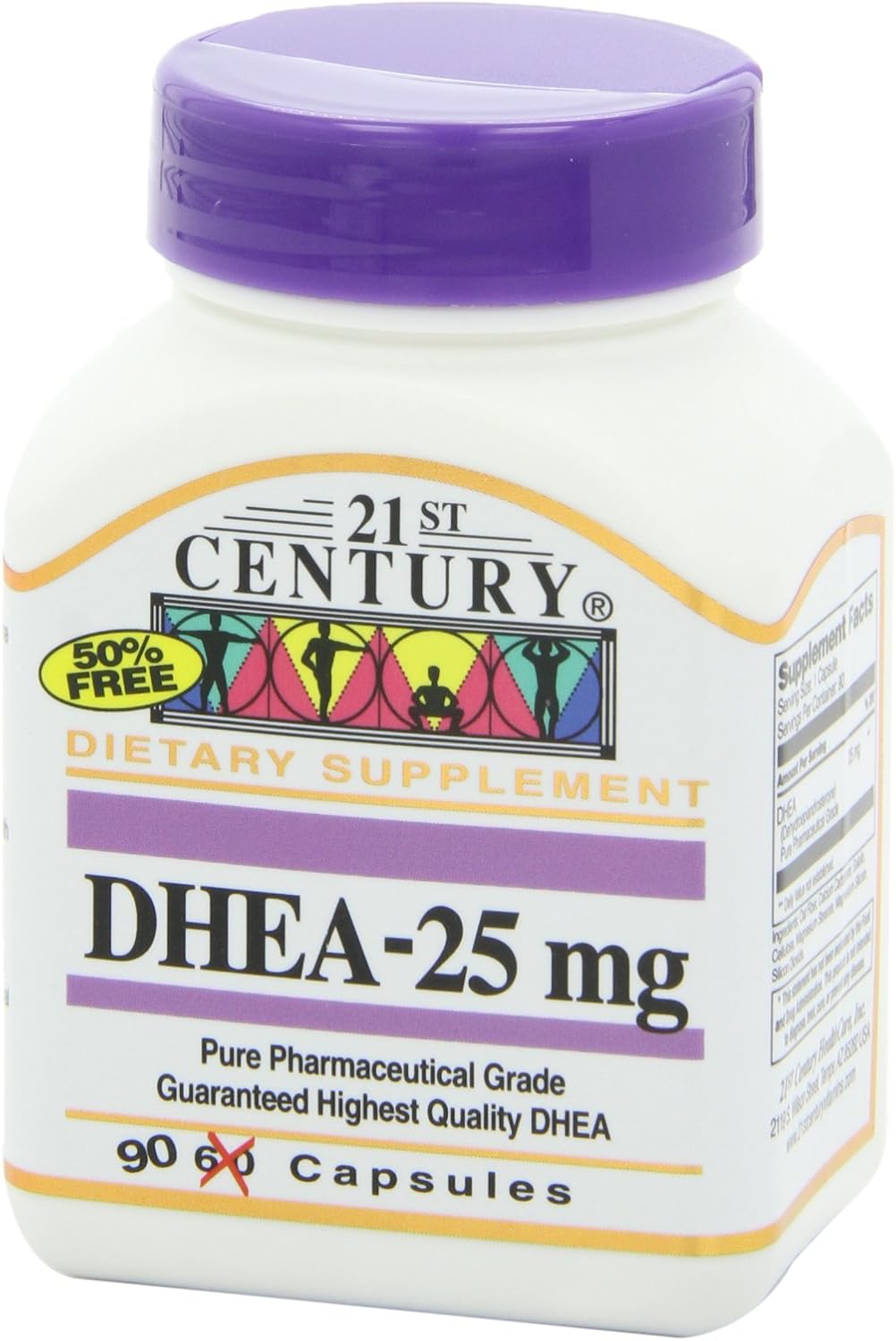 21st Century DHEA 25 mg Capsules, 180 Capsules (Pack of 2) - görsel 5