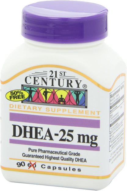 21st Century DHEA 25 mg Capsules, 180 Capsules (Pack of 2)