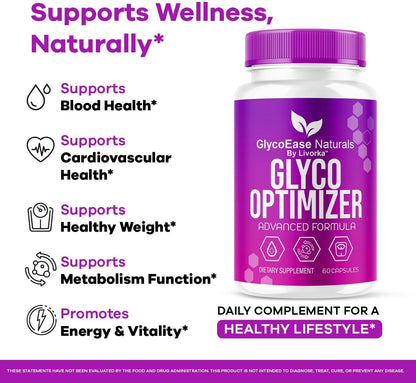(3 Pack) GlycoEase Glyco Optimiser - Official GlycoEase Capsules Natural Supplement Support, Glycoease Premium Naturals, Glycoeas Advanced Formula Reviews, 180 Capsules for 3 Months