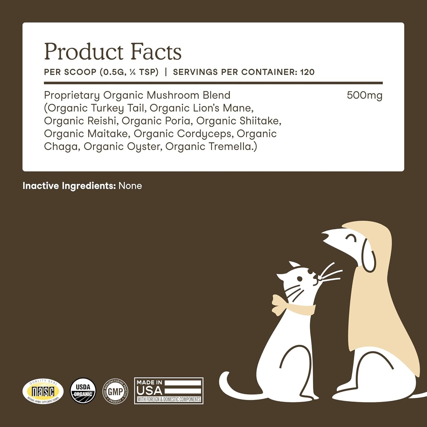 Fera Pets Organic Mushroom Supplement for Dogs & Cats – 10-Mushroom Blend, 120 Scoops - görsel 5