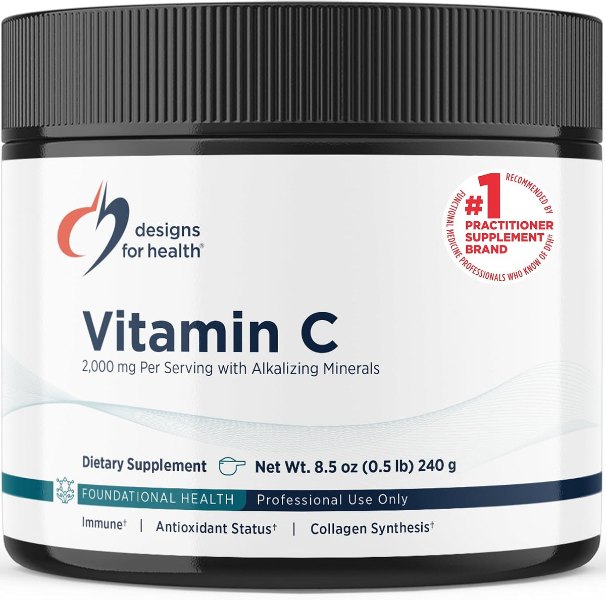 Designs for Health Buffered Vitamin C Powder 2000mg - 80 Servings - görsel 1