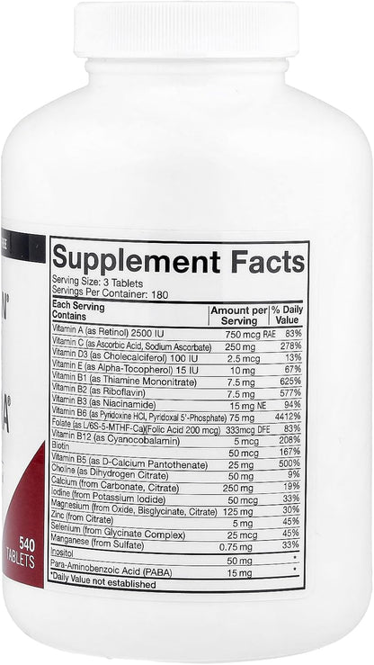 Kirkman Labs Super Nu-Thera with Extra P5P - 540 Tablets
