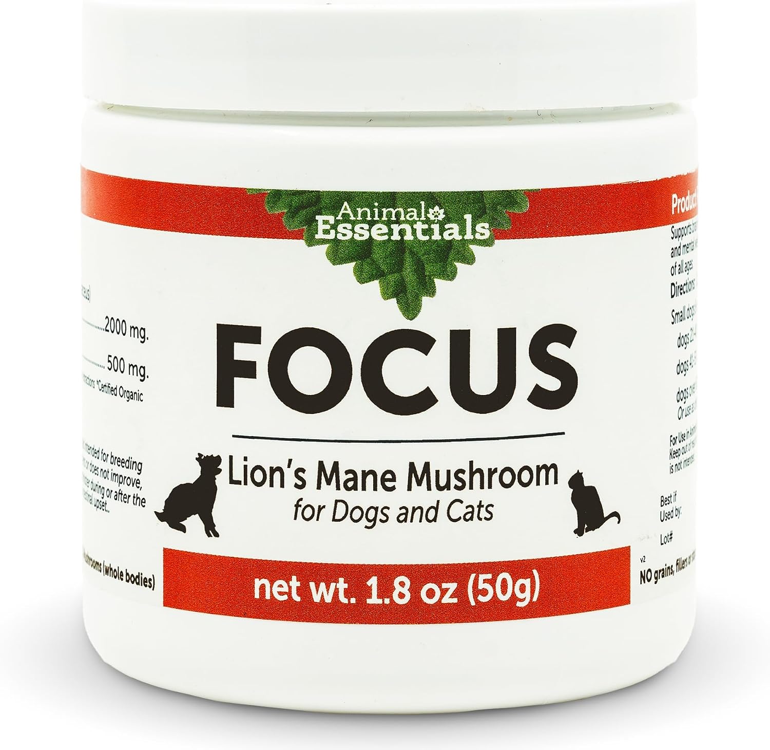 Focus Lion's Mane Mushroom Supplement for Dogs & Cats - görsel 1