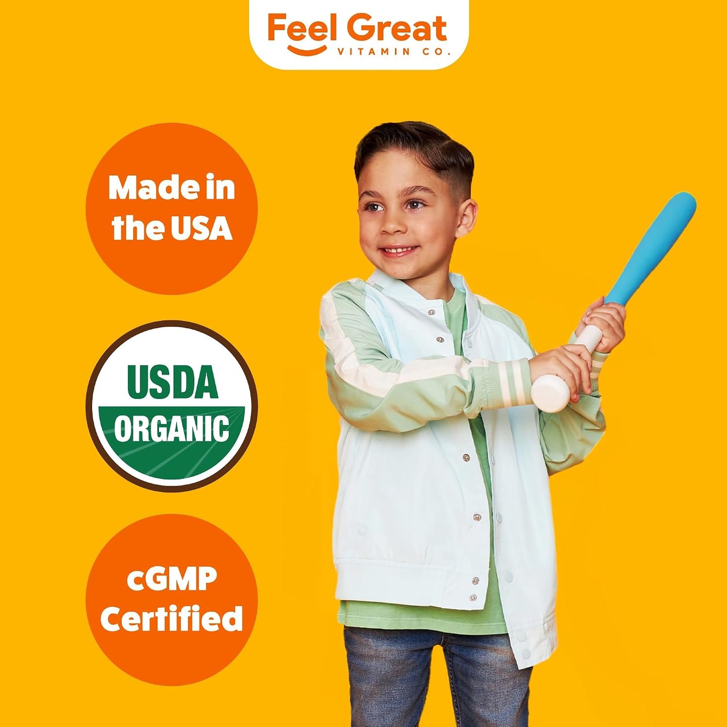 Feel Great USDA Organic Liquid Vitamin D Drops for Infants & Toddlers with K2, 2 oz - görsel 7