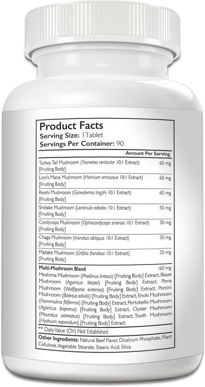 Nutrition Strength 15-in-1 Mushroom Support for Dogs | Immune System and Cognitive Health | 90 Chewable Tablets