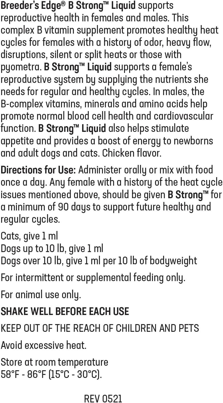 Breeder's Edge B Strong Liquid – Vitamin B Supplement for Dogs and Cats (32 oz) - görsel 8