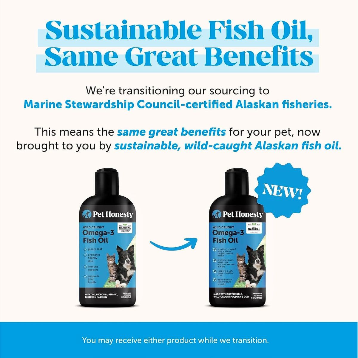 Pet Honesty Omega 3 Fish Oil for Dogs and Cats - Wild Caught Liquid Supplement (32 oz / 946 ml) - görsel 4