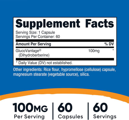 Nutricost Dihydroberberine Capsules, 100 mg, 60 Count
