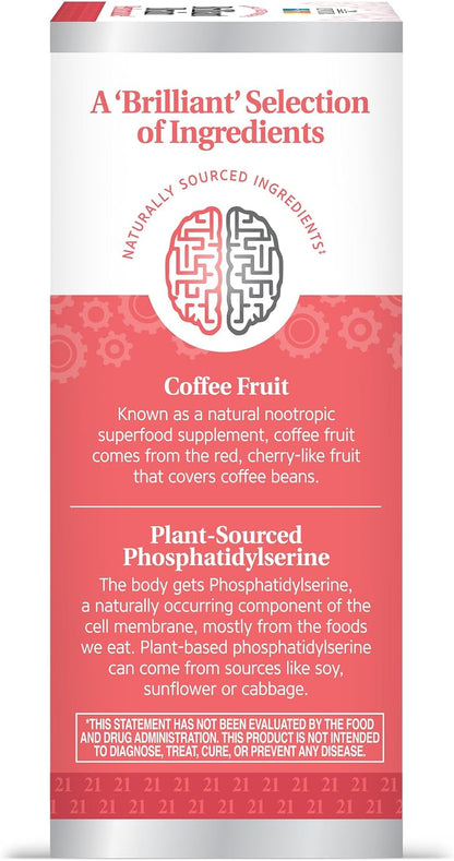 21st Century Brilliant Brain Performance Capsules - Cognitive Health Support - 30 Capsules