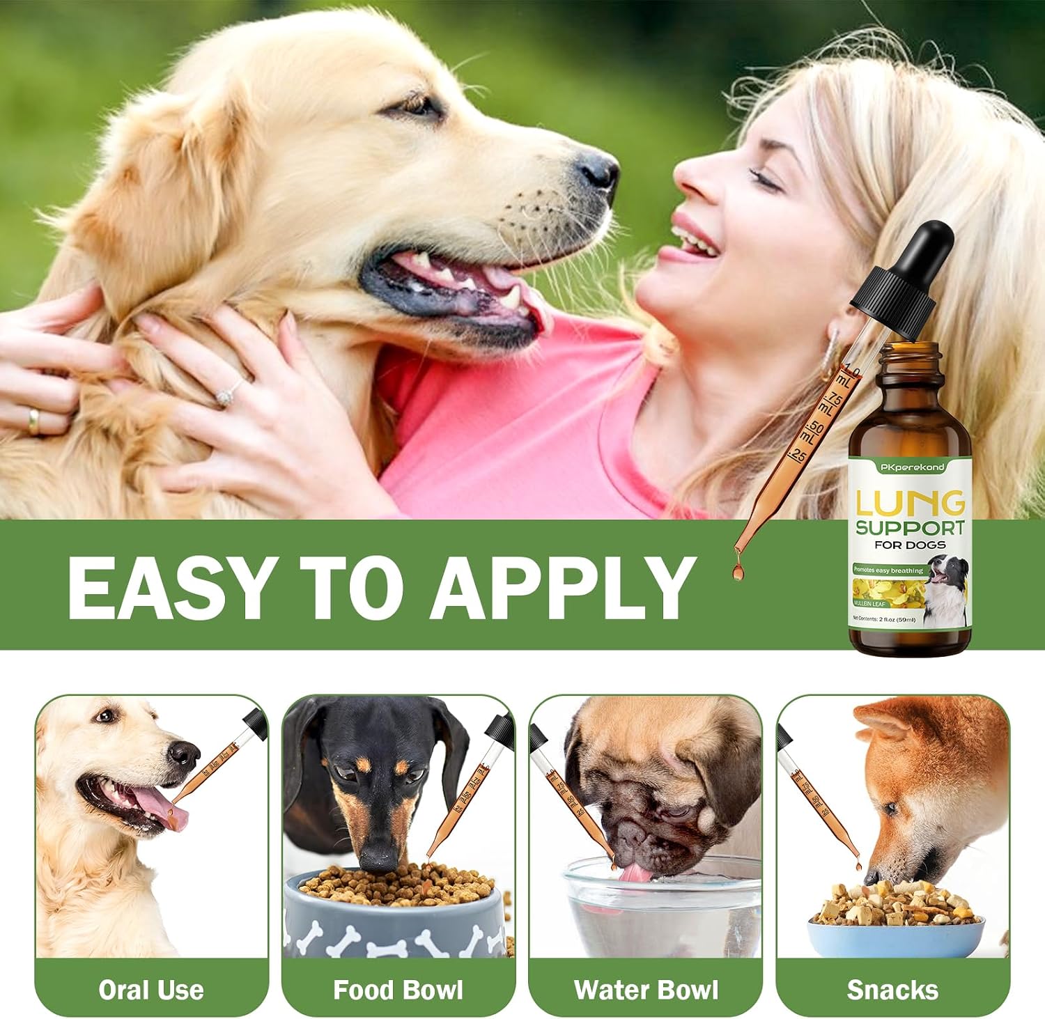 Lung Support for Dogs – Cough & Respiratory Health Support for Breathing – Immune Support, Natural Supplement for Dog Coughing, Wheezing – Promotes Lung Function - görsel 5