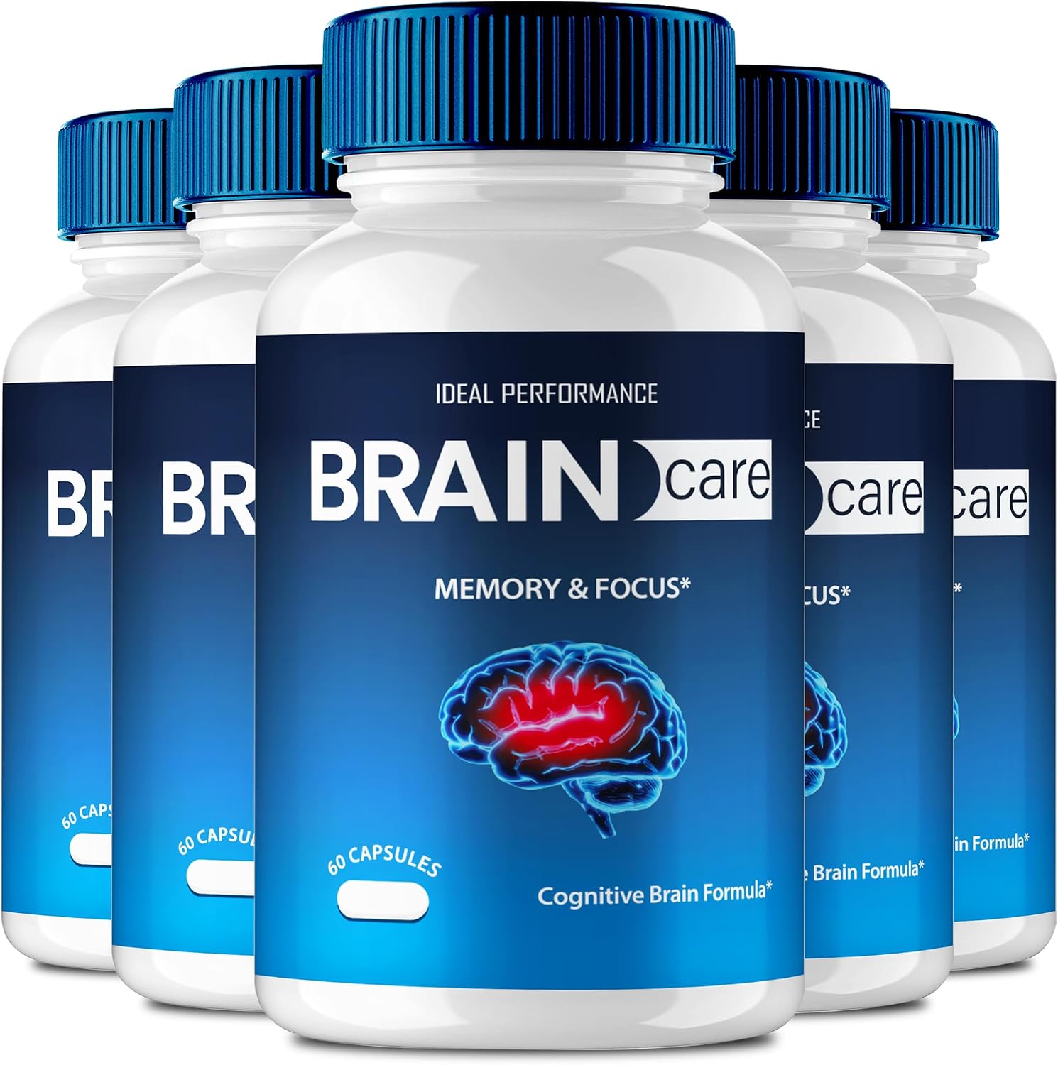Brain Care Supplements for Memory and Focus Capsules, BrainCare Advanced Formula Nerve Health Support - Maximum Strength Nootropics Brain-Care All-Natural Health Support Pills Reviews (5 Pack) - görsel 1
