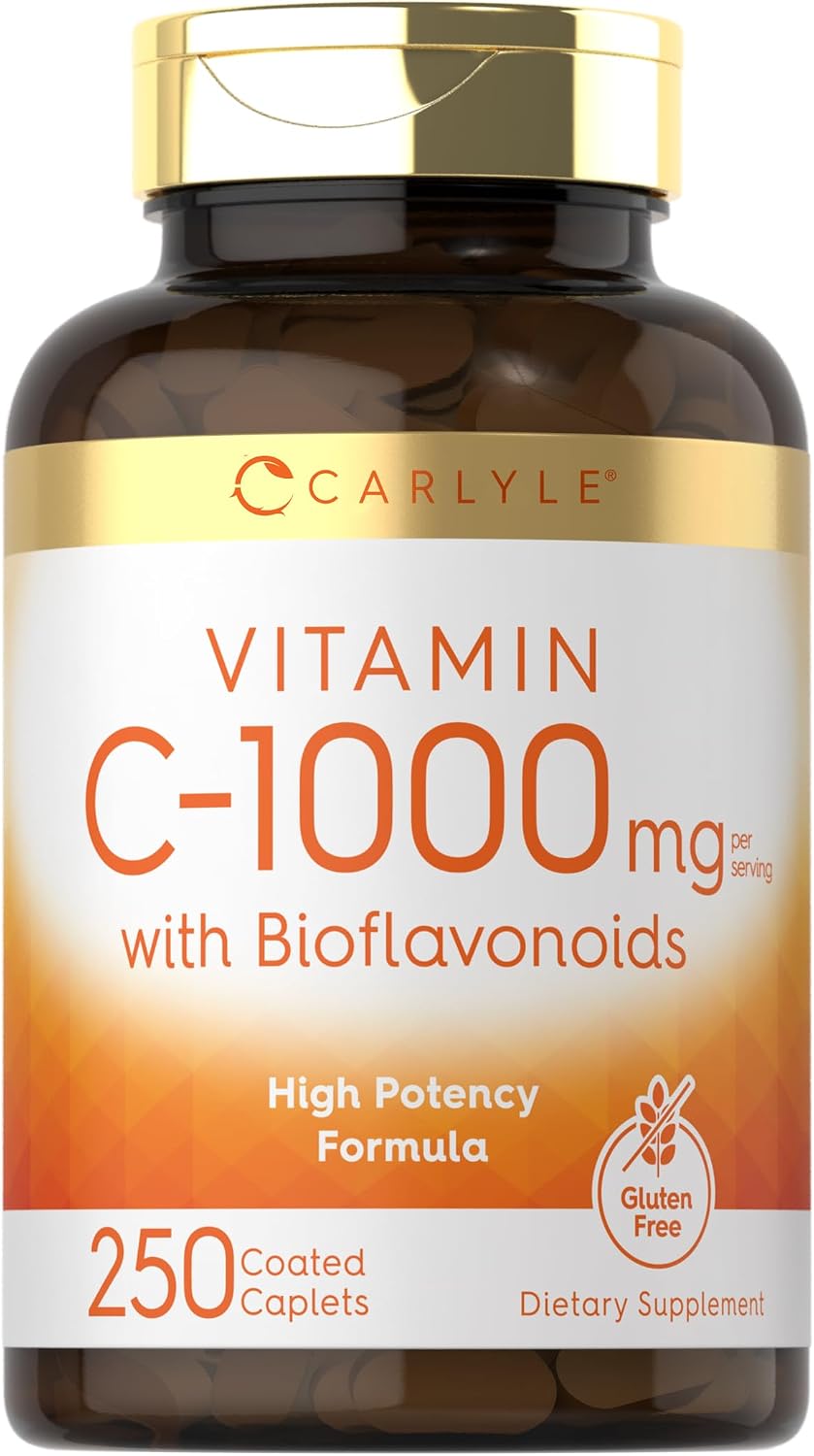 Carlyle Vitamin C 1000mg with Rose Hips and Citrus Bioflavonoids, 250 Tablets - görsel 1