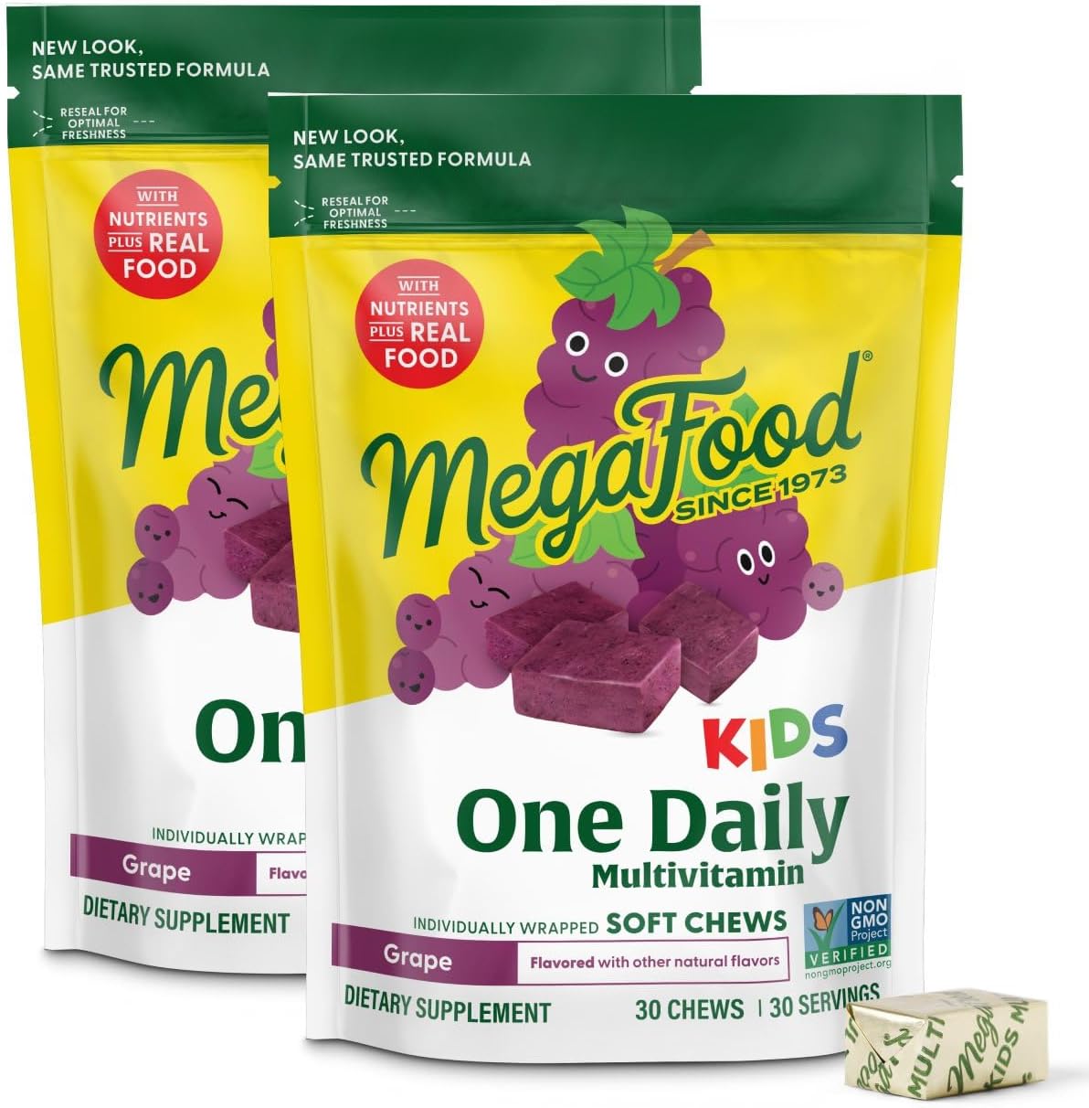 MegaFood Kids One Daily Multivitamin Soft Chews - Grape, 30 Count - görsel 9